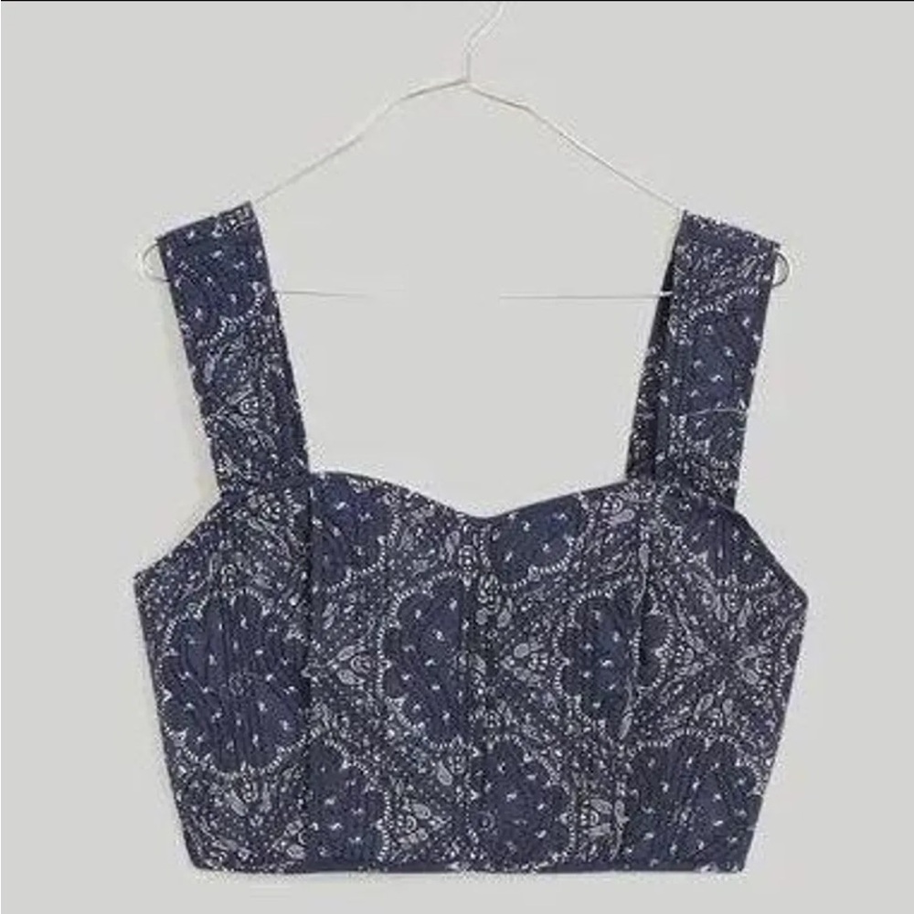 Madewell Navy Blue Patterned Women's Top